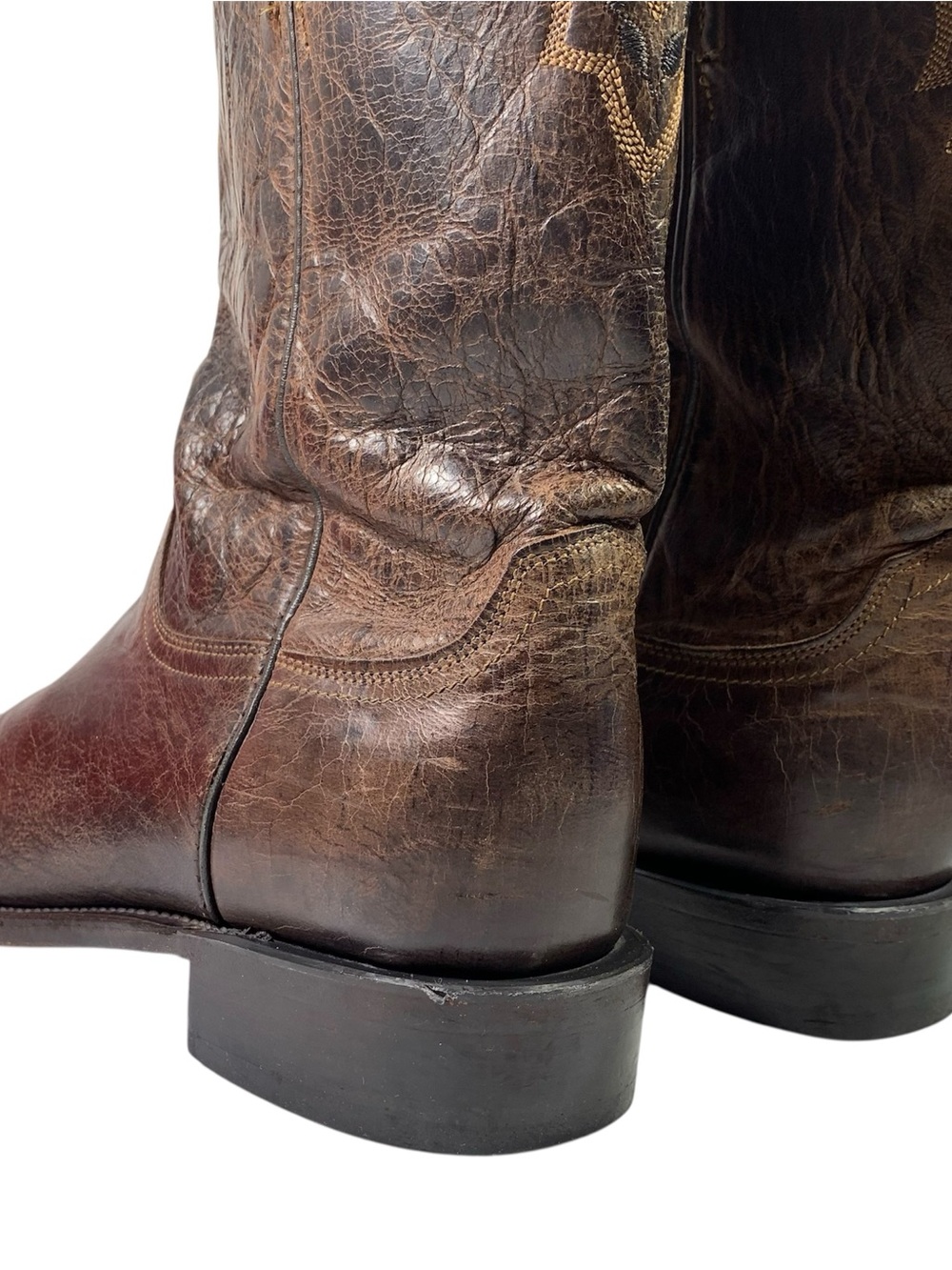 Lucchese T0122 Mad Goat Roper Dark Brown Leather Cowboy Boots Size 9.5 D - Picture 5 of 13